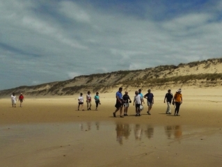 DE LACANAU A CARCANS - PLAGE LE MATIN - RETOUR DANS LA FORET PISTE CYCLABLE-gironde