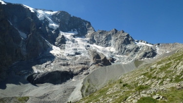 GLACIER DE LA GRAVE EN DESCENTE-hautes-alpes